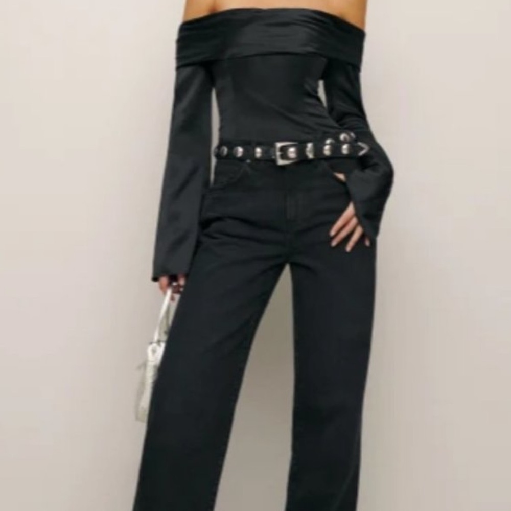 Reformation Niri Silk Off the Shoulder Top
